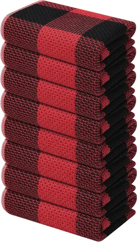 Miniatura 39 de Mordimy Toallas de cocina 100% algodón con tejido de gofre, 13 x 28 pulgadas, paños de cocina súper suaves y absorbentes para secar platos, paquete
