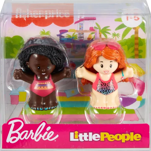 Miniatura 6 de Fisher-Price Little People - Juego de figuras de natación de Barbie con 2 personajes para preescolar, juego de simulación para niños a partir de 18