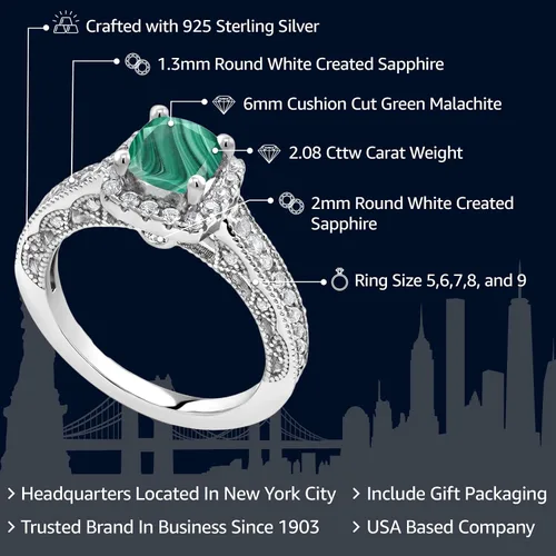 Miniatura 72 de Gem Stone King Anillo de compromiso de plata de ley 925 de 0.236 in con piedra natal y zafiro blanco creado con acento Anillo de compromiso