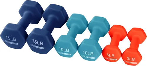 Miniatura 7 de HolaHatha Neoprene Dumbbell Weights Set w/Rack, Home Gym Equipment - Portable Weighted Exercise Dumbbells for Fitness, Training, and Lifting