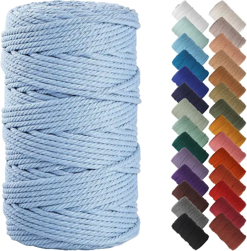 Miniatura 150 de NOANTA - Cuerda de macramé color beige natural, 1/8 pulgadas (3 mm) x 109 yardas (100 metros), cuerda de algodón colorido para colgar en la pared