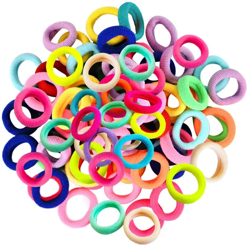 Miniatura 10 de Cintas elásticas para el pelo de bebé, bandas elásticas para el pelo pequeñas para niñas, bandas elásticas para coletas (multicolor)