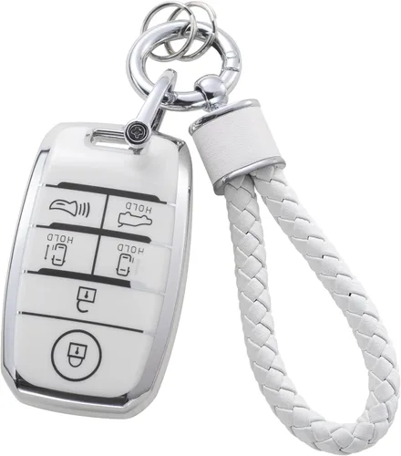 Miniatura 46 de YO&YOYE - Funda para llavero Ford con llavero, protector de llavero de TPU suave para F150 Explorer Mustang Edge Lincoln MKZ MKX MKC