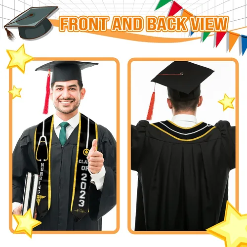 Miniatura 4 de Batorkpl Estola de graduación para enfermeras, fajín de graduado de enfermería, ideal para regalo de graduación de clase de 2023