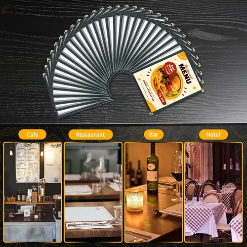 Miniatura 5 de Fundas de menú de 8.5 x 11 pulgadas Paquete de 30 fundas transparentes para menú de recetas de restaurante para cocina, bebida, vino, cubiertas