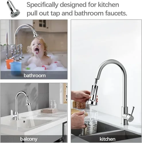 Miniatura 8 de Kitchen Faucet Spray Head 2 Function Kitchen Tap Spray Head Replacement Part Anti-Splash Shower Head for Kitchen Pull Out Tap & Bathroom Mixer