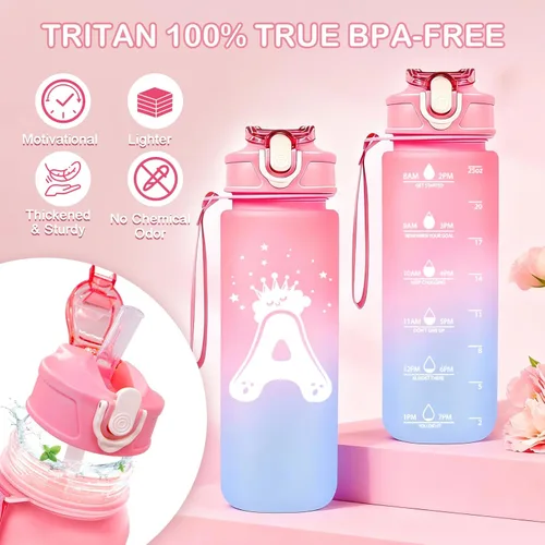 Miniatura 3 de Awfrky Bolsa de maquillaje con inicial, regalos de graduación, regalos de cumpleaños para niñas de 4, 5, 6, 7, 8, 9, 10, 11, 12 años, regalos