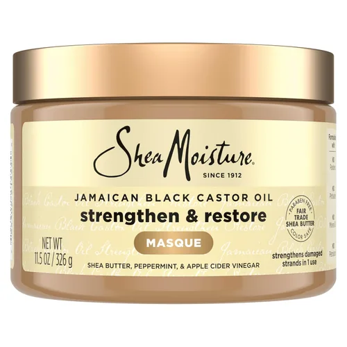 SheaMoisture - Máscara de tratamiento de aceite de ricino negro jamaicano para cabello seco, aceite de ricino negro jamaicano, sin parabenos, 11.5