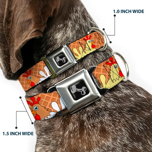 Miniatura 2 de Buckle-Down Collar de perro con diseño de gofres y pollo de 9-15 pulgadas, pequeño