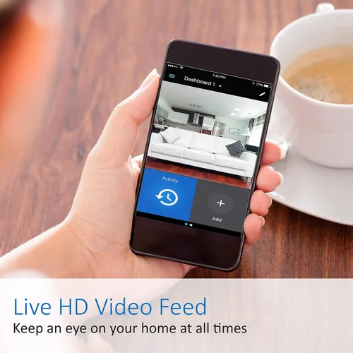 Miniatura 2 de Momentum Cámara de seguridad inalámbrica HD para interiores con audio de 2 vías, visión nocturna, monitor de mascotas para iOS y Android