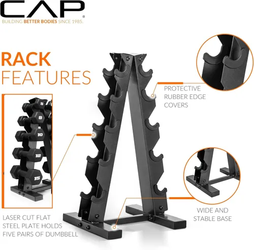 Miniatura 4 de CAP Barbell Neoprene Dumbbell Weights Pairs & Sets Black