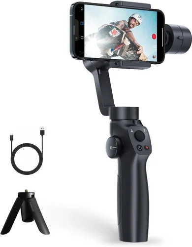 Estabilizador de cardán para iPhone, cardán de teléfono con rueda de enfoque seguimiento facial para 16 15 Pro Max Android 3 ejes estabilizador de
