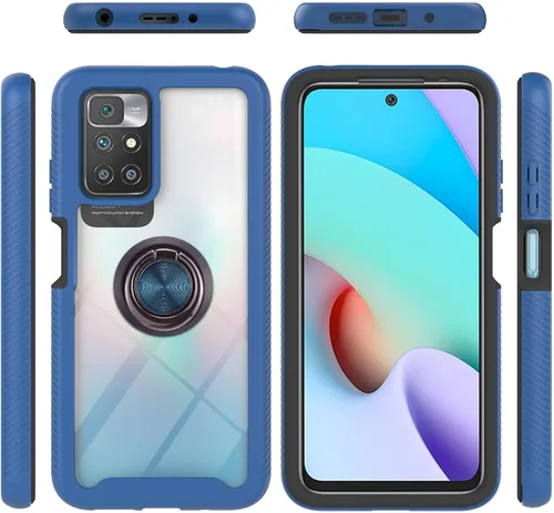 Miniatura 31 de Funda compatible con Xiaomi Poco M5s 4G, compatible con Redmi Note 10 4G / Note 10S 4G / Note 11 SE (India), funda para teléfono 3 en 1, color azul