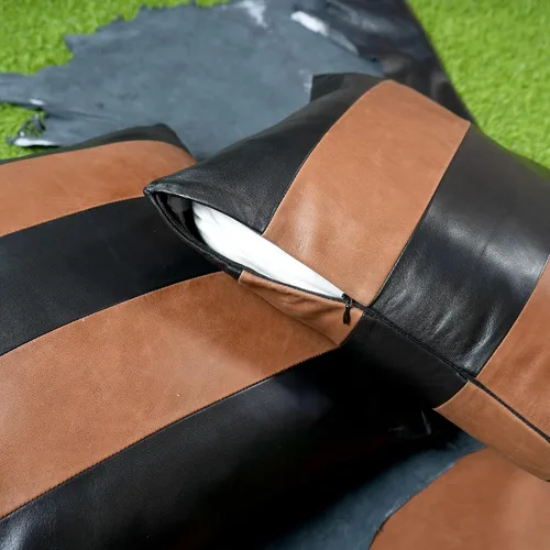 Miniatura 3 de Funda de almohada de piel de cordero – Funda de cojín para sofá – Fundas decorativas para sala de estar o dormitorio, 14 x 14 pulgadas – Negro