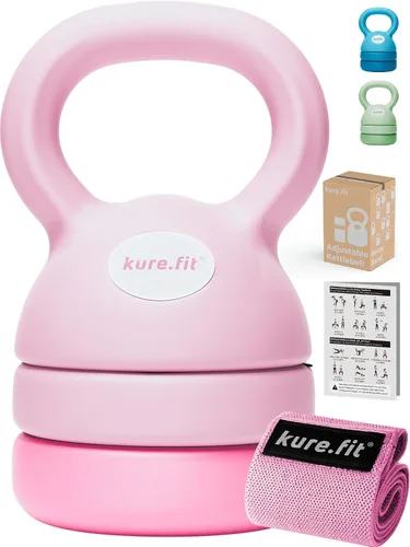 Miniatura 4 de Juego de mancuernas ajustables rosas de 5 a 12 libras, juego de mancuernas ajustables de 2 a 5 libras y kit de pilates