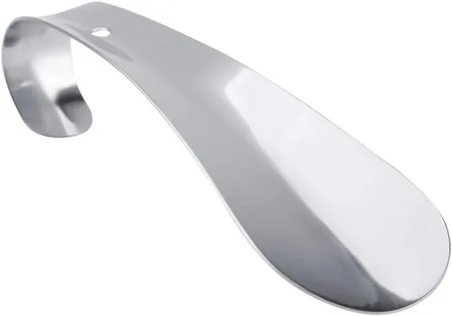 TOPINCN Cuerno de zapato de metal de 5.7 pulgadas de largo, portátil, de acero inoxidable, elevador de cuerno de zapatos conveniente para niños,