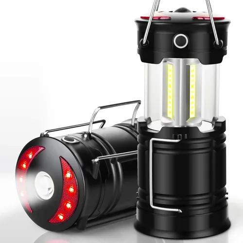 Paquete de 2 linternas esenciales para campamento, linterna LED para cortes de energía, luces de tienda de campaña para emergencia, equipo de