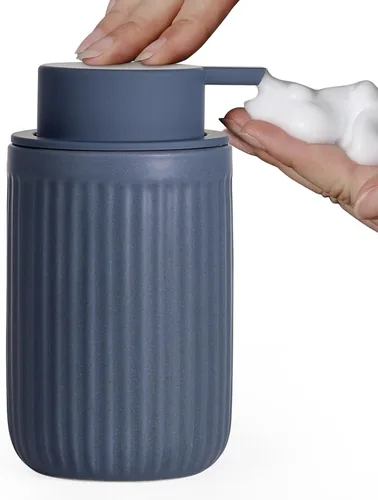 INGOFIN Dispensador de Jabón Espumoso Cerámico - Dispensador de Jabón de Mano de 12oz Espumoso para Baño, Dispensador de Platos Moderno y Recargable
