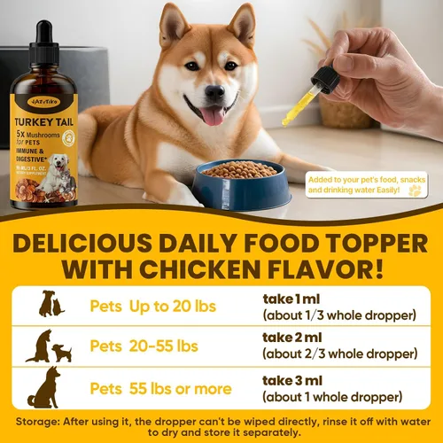 Miniatura 4 de Seta cola de pavo para perros - Absorción más rápida 2000mg de seta cola de pavo para inmunidad y digestión, articulaciones, energía, 5 veces más