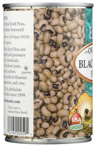 Miniatura 4 de Eden Guisantes negros orgánicos, lata de 15 onzas, sin sal, sin OMG, sin gluten, vegano, kosher, cultivado en Estados Unidos, para calentar