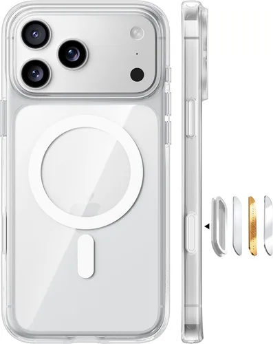 Miniatura 14 de TORRAS Funda ultra magnética para iPhone 15 Pro, [probada en 3 caídas de grado militar] [compatible con MagSafe], a prueba de golpes, translúcida