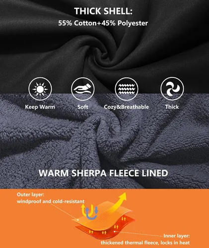 Miniatura 74 de GEEK LIGHTING Sudadera con capucha y cremallera para hombre, forro polar, chaqueta gruesa con capucha para invierno, cálida sudadera atlética