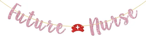 Miniatura 18 de Banner oficial de enfermera – Guirnalda de felicitaciones para enfermeras, escuela de enfermería, escuela secundaria, universidad, decoraciones