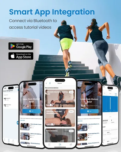Miniatura 2 de RENPHO Active+ Pistola de masaje de percusión, regalos del día del padre, 5 velocidades ajustables para espalda, cuello, recuperación muscular