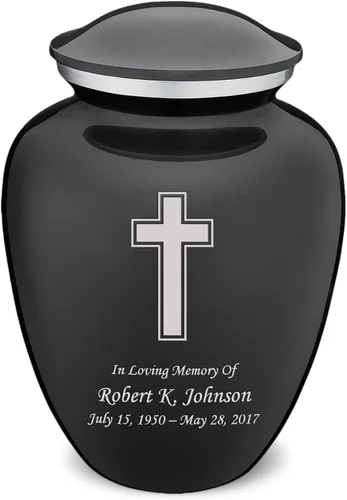 Miniatura 27 de Geturns Embrace - Urnas de cremación cruzadas personalizadas para adultos para cenizas humanas, urna funeraria grande negra para mujeres y hombres