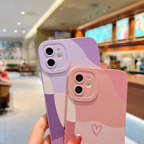 Miniatura 5 de Funda para teléfono compatible con iPhone 15 Plus de 6.7 pulgadas, bonito patrón de corazón pintado con diseño de corazón, protector completo