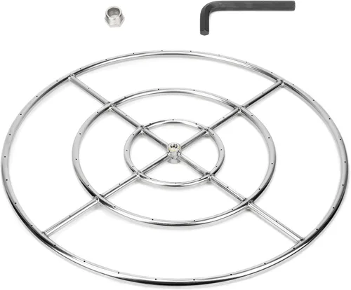 Miniatura 8 de Stanbroil Anillo de quemador de hoguera redonda de 12 pulgadas para gas natural y propano - Quemador de acero inoxidable 304