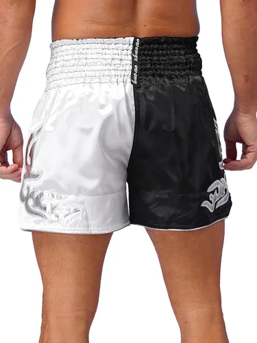 Miniatura 4 de QinCiao Pantalones cortos de boxeo Muay Thai para hombre, pantalones cortos de kickboxing, artes marciales, entrenamiento, gimnasio, entrenamiento