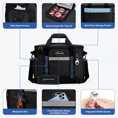 Miniatura 2 de Maelstrom Collapsible Soft Cooler Bag,35/55/75 Cans Beach Cooler with Flip Top Lid, Ice Chest, Leakproof & Portable for Beach, Camping, Road Trips &