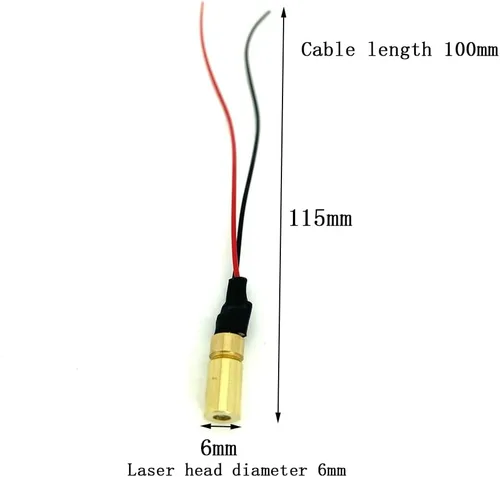 Miniatura 2 de módulo láser de luz roja 650nm módulo láser industrial longitud focal ajustable (cross-2packs)