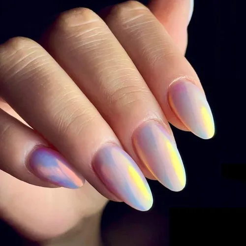 Miniatura 4 de Pretty Diva Aurora - Polvo de uñas cromado, 0.01 oz Aurora Mermaid Unicorn Iridescent Chrome Powder para uñas