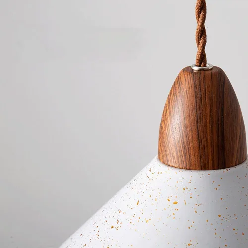 Miniatura 3 de 2 Pack Kitchen Island Pendant Lights, Nordic Retro White Metal Shade Ceiling Hanging Lighting, Modern Creative Conical Industrial Chandeliers for