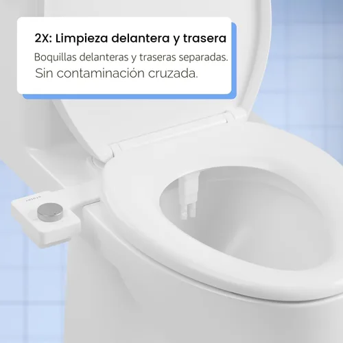 Miniatura 3 de TUSHY NUEVO Bidé de Dos Boquillas de Agua Fresca: Accesorio Ultra Delgado para Asiento de Inodoro con Pulverizador de 2 en 1 para Limpieza Frontal