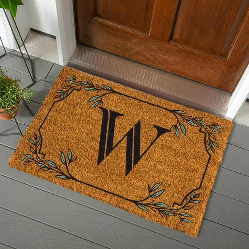 Miniatura 78 de Evergreen Flag Alfombra de puerta de fibra de coco monograma Letra B Alfombra para puerta delantera para interiores y exteriores 71x41 cm