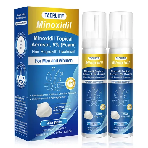 Espuma de minoxidil, 5% de espuma tópica de minoxidil, infundida con biotina, tratamiento para el crecimiento del cabello, minoxidil para hombres y