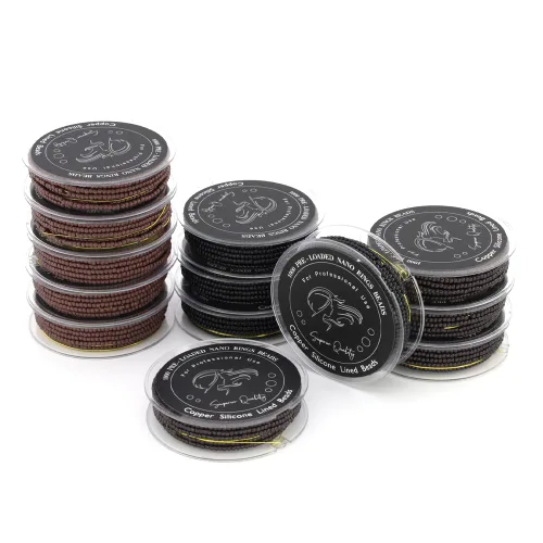 Miniatura 10 de 1000 cuentas precargadas de nano-cuentas forradas de silicona de 0.118 pulgadas para extensiones de cabello, extensiones de cabello humano