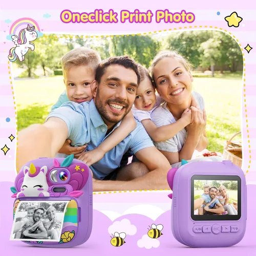 Miniatura 3 de TIATUA Cámara de impresión instantánea para niños, cámara para niños con fotos imprimibles, juguetes de cámara para niños de 3 a 14 años, cámara
