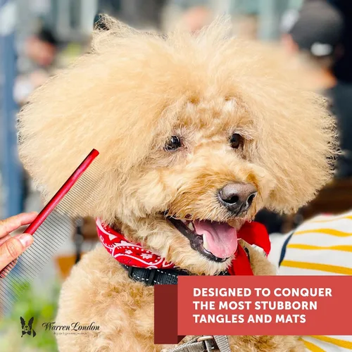 Miniatura 5 de Warren London Peine Fuerte Antienredo para Perros 25.4 cm Control de Confort, Durabilidad y Detalle para Perros Pequeños, Medianos y Grandes