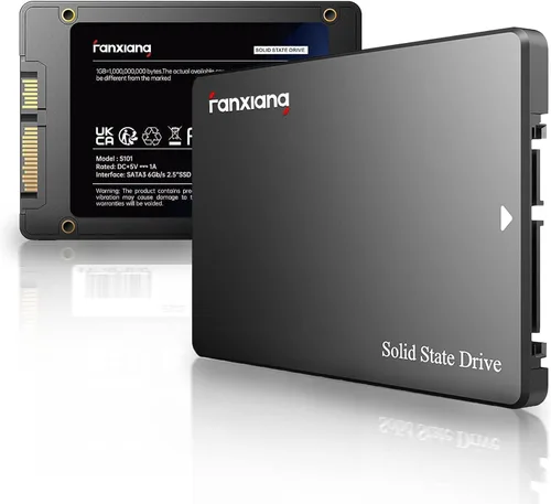fanxiang S101 1 TB SSD SATA III 6 Gb/s 2,5" Unidad de estado sólido interna SSD SATA III de 1 TB, hasta 550 MB/s, NAND 3D TLC, mejora para
