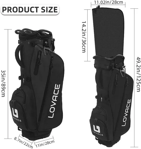 Miniatura 5 de Bolsa de golf de 14 vías, bolsas de golf ligeras con soporte para hombres y mujeres Negro
