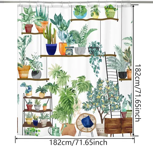 Miniatura 3 de Cortina de ducha bohemia, tela de poliéster repelente al agua con estampado floral bohemio para decoración de baño, 72 x 72 pulgadas