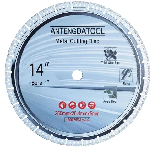 Miniatura 18 de Rueda de corte de diamante de 4-1/2 pulgadas para metal, amoladora angular de 4.5 pulgadas, disco de molienda de corte en acero fundido y carburo