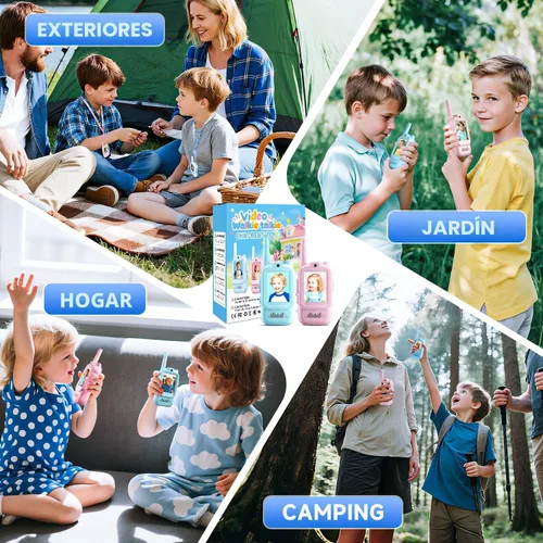 Miniatura 7 de Walkie Talkies de Video para Niños, Paquete de 2 Intercomunicadores de Video Recargables Portátiles para Niños Walkie Talkies, Juguetes