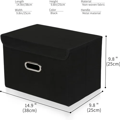 Miniatura 2 de Paquete de 1 Contenedores de Almacenamiento Plegables Grandes con Tapas, Cubos Organizadores de Almacenamiento de Tela para Estantes, Armario