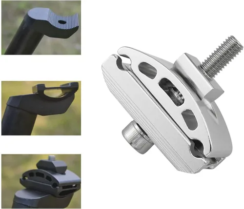 Miniatura 4 de Cabeza de tija de sillín de bicicleta Cabeza de tubo DGHAOP Plata Aleación de aluminio Bicicleta Abrazaderas Cabeza Sillín Tubo Tornillo Asiento
