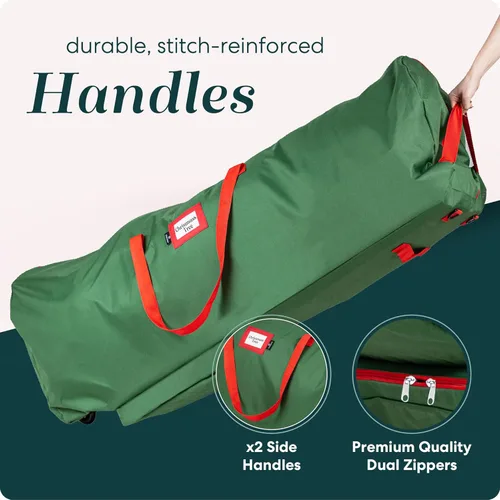 Miniatura 7 de Handy Laundry Bolsa de Almacenamiento Rodante para Árbol - Para Árbol Artificial de Navidad de 9 Pies. Bolsa con Cremallera, Asas de Transporte